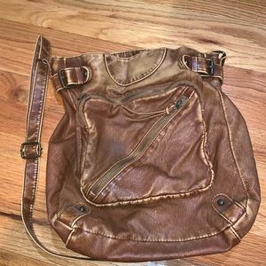 Distressed leather bag